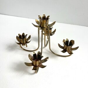 Vintage | MCM Brass Floral Candelabra
